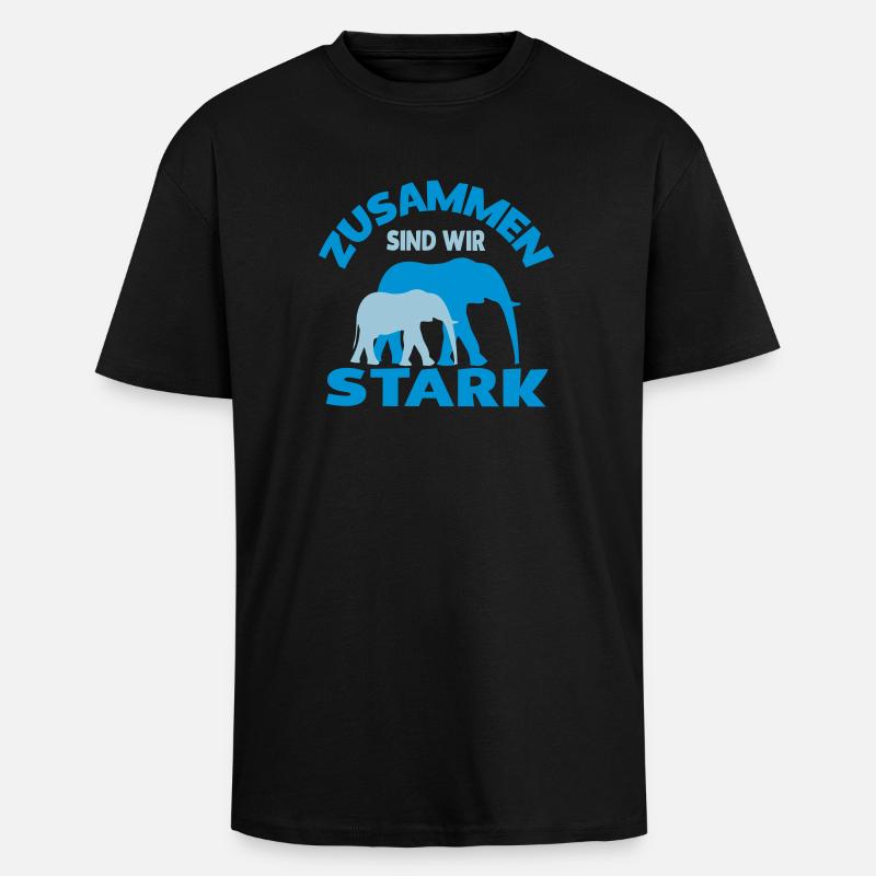 Zusammen sind wir stark - Oversized Heavyweight Unisex T-Shirt - Schwarz