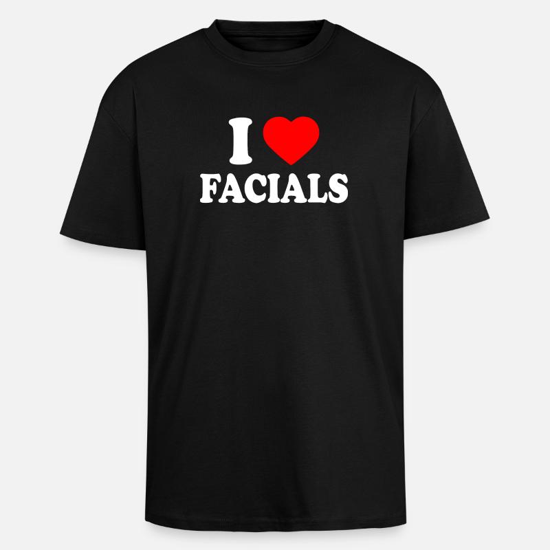 I love facials - Oversized Heavyweight Unisex T-Shirt - Schwarz