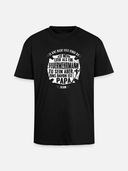 Feuerwehr Papa Tshirt - Oversized Heavyweight Unisex T-Shirt - Schwarz