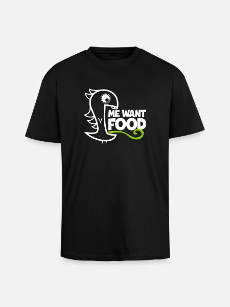 me want food! - Unisex Oversized Heavyweight T-shirt - black