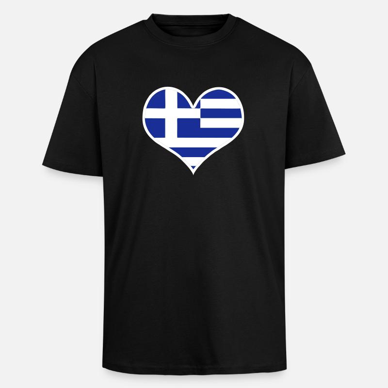 griechenland greece hellas - Oversized Heavyweight Unisex T-Shirt - Schwarz