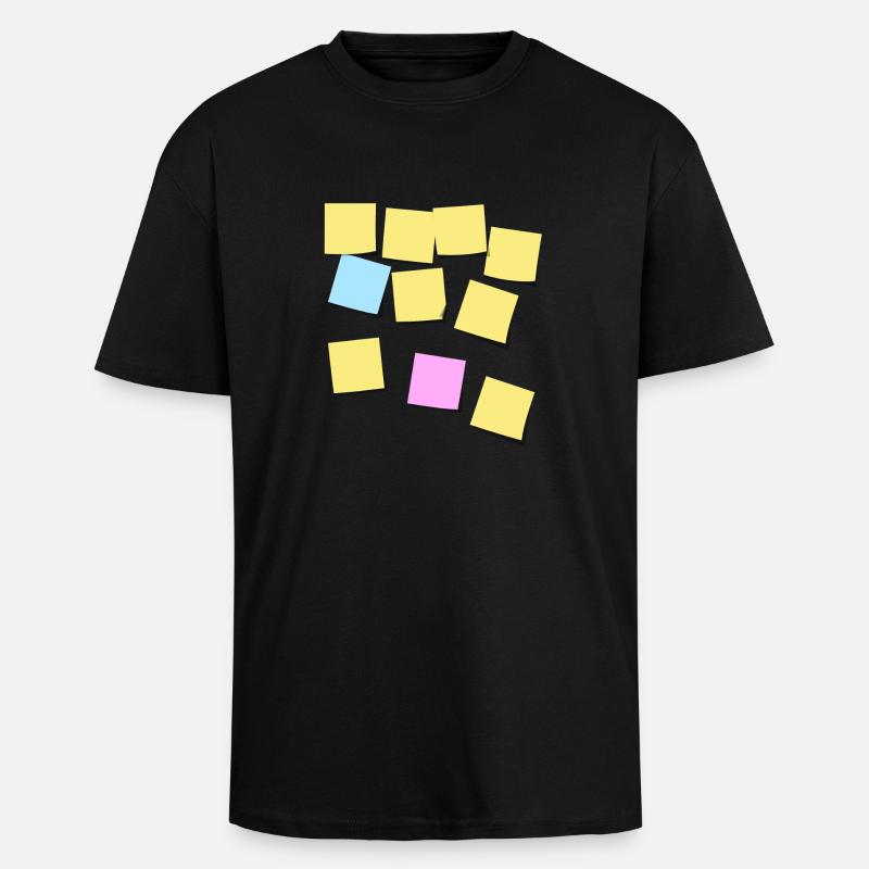Post-it notes - T-shirt unisexe oversize épais - noir