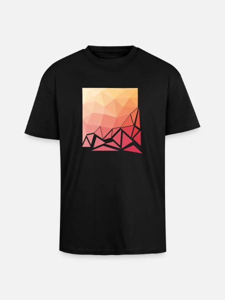 Fading Polygons - Oversized Heavyweight Unisex T-Shirt - Schwarz
