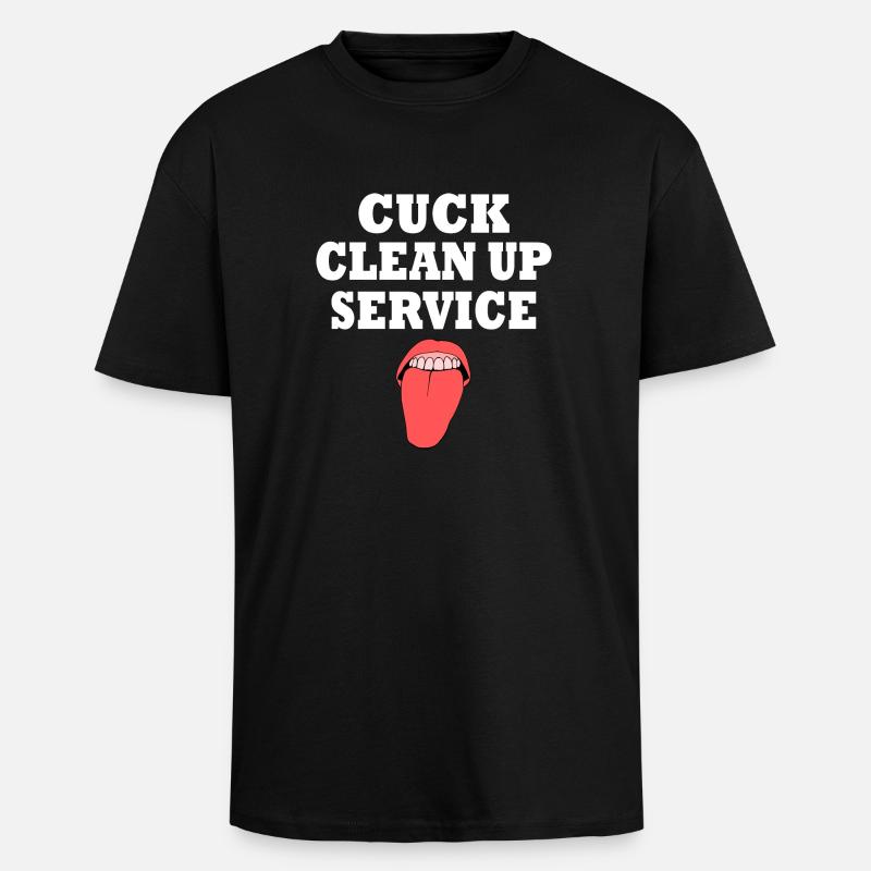 Cuckold cuck clean up service - T-shirt unisexe oversize épais - noir