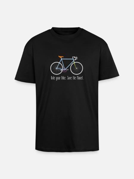 Ride your Bike - Oversized Heavyweight Unisex T-Shirt - Schwarz