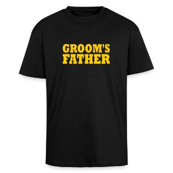 Grooms father - T-shirt unisexe oversize épais - noir - Devant - Alina (178cm) & Michal (187cm)