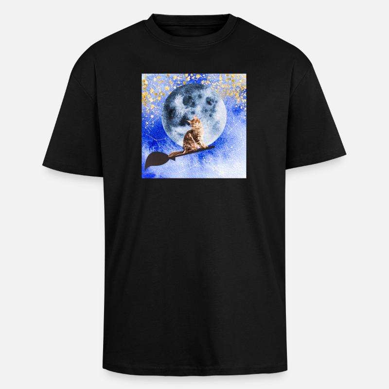 Chat sorcier - T-shirt unisexe oversize épais - noir