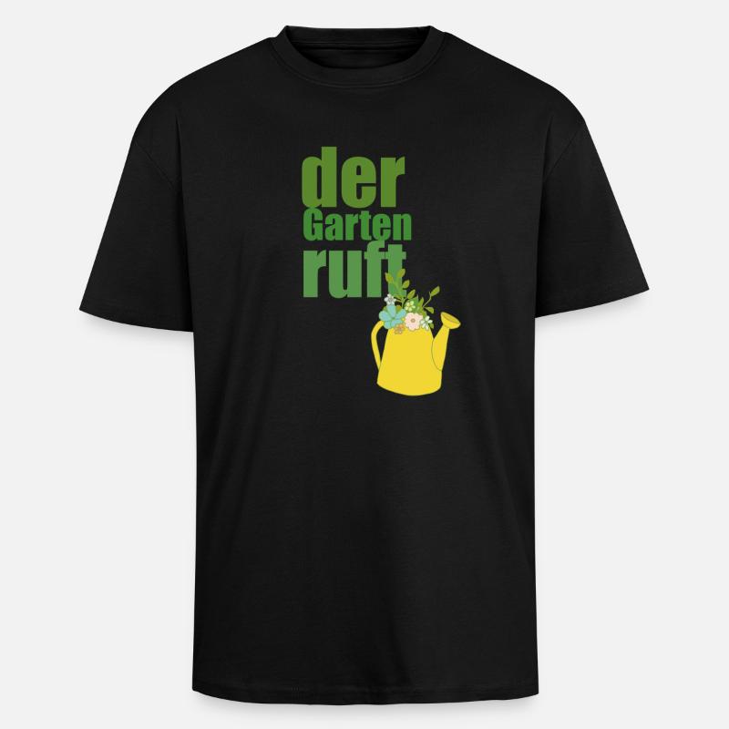 der garten ruft - Oversized Heavyweight Unisex T-Shirt - Schwarz