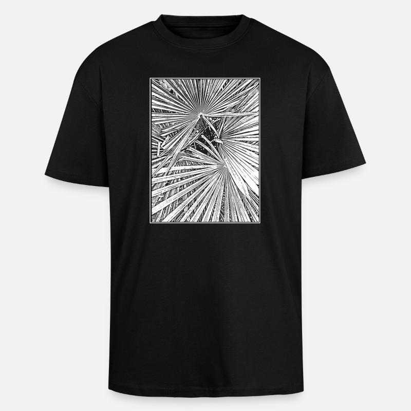 Palm trees - Unisex Oversized Heavyweight T-shirt - black