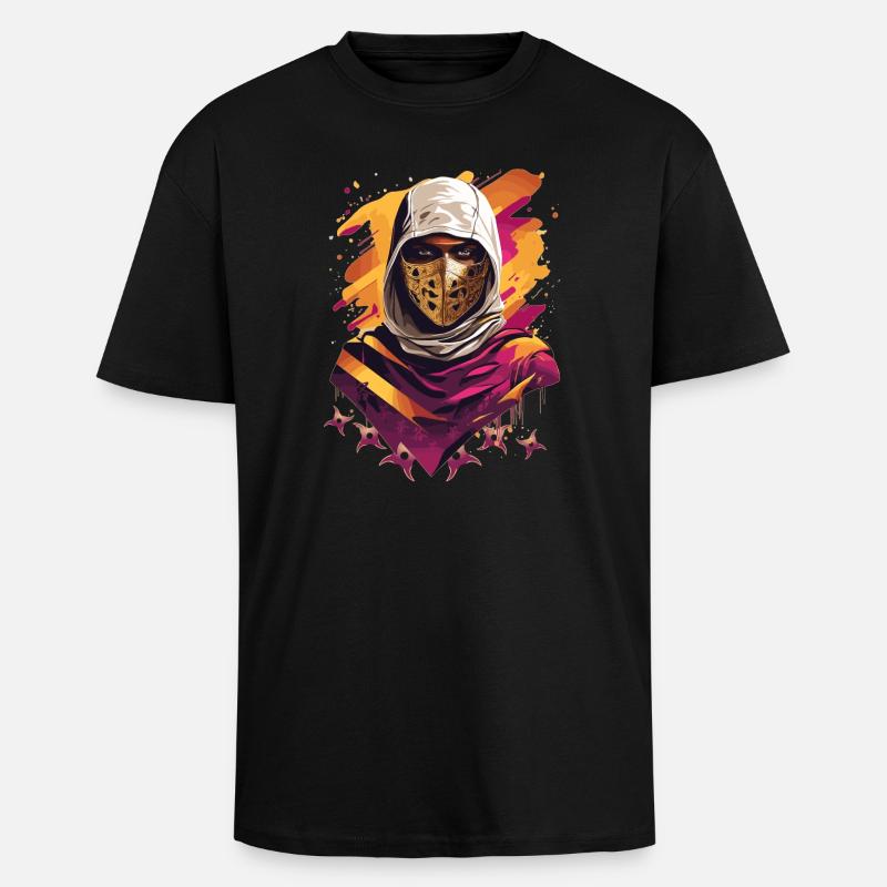 Ninja Samurai Warrior - Unisex Oversized Heavyweight T-shirt - black