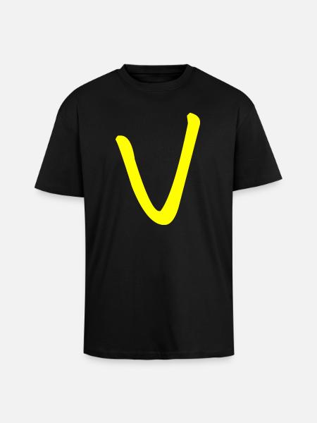 Buchstabe V - Oversized Heavyweight Unisex T-Shirt - Schwarz