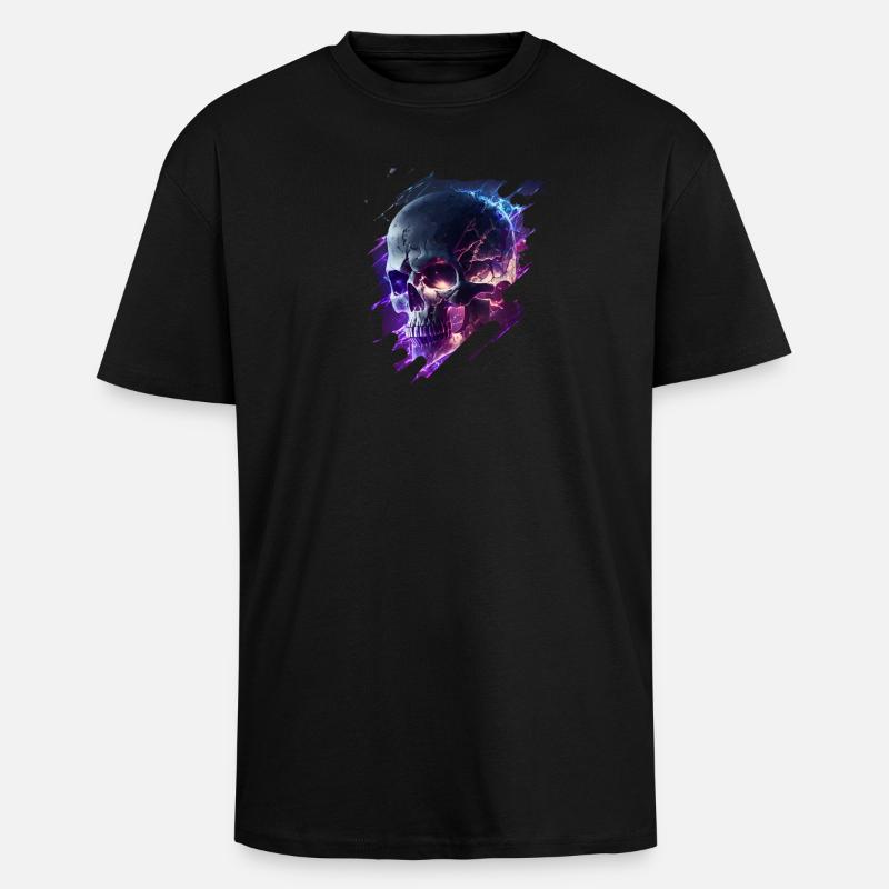 Neon-Kriegs Skull Design - Oversized Heavyweight Unisex T-Shirt - Schwarz