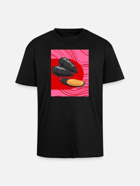Moules funky - T-shirt unisexe oversize épais - noir