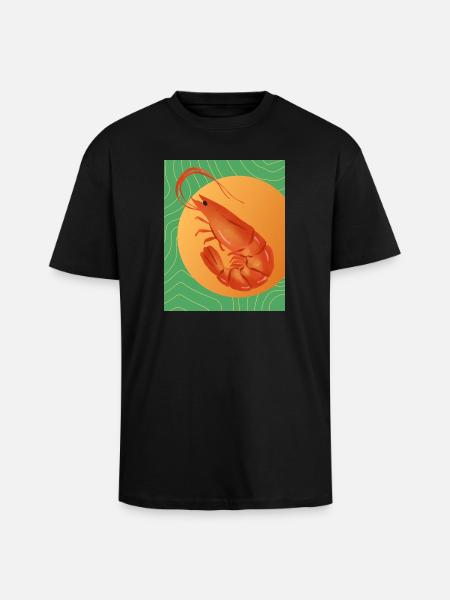 Maximalist Shrimp - Unisex Oversized Heavyweight T-shirt - black