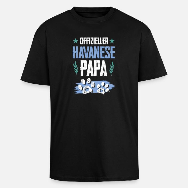 havanese hunde papa - Oversized Heavyweight Unisex T-Shirt - Schwarz