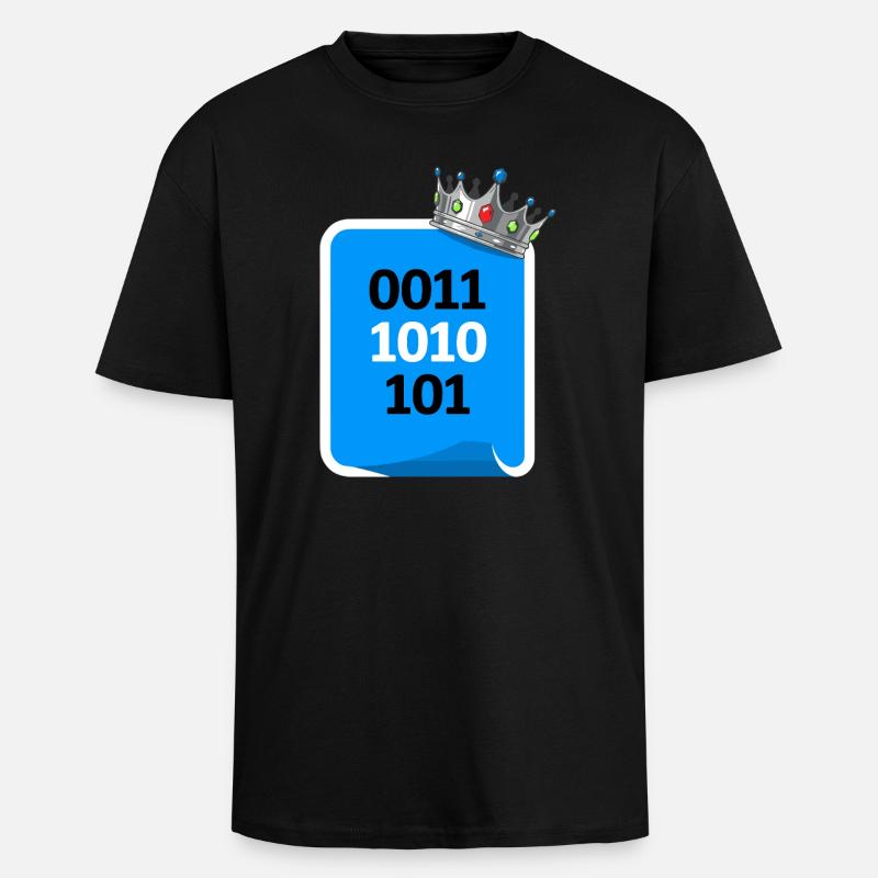 Binary King - Unisex Oversized Heavyweight T-shirt - black