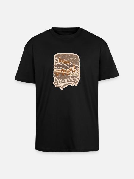 Heidelberg snowy city - Unisex Oversized Heavyweight T-shirt - black
