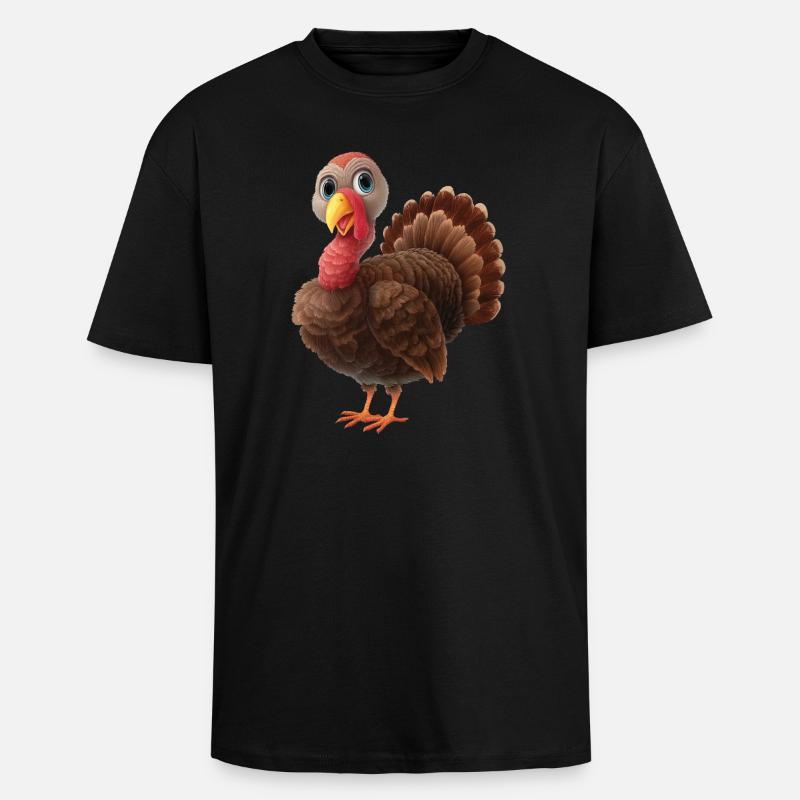 Truthahn - Oversized Heavyweight Unisex T-Shirt - Schwarz