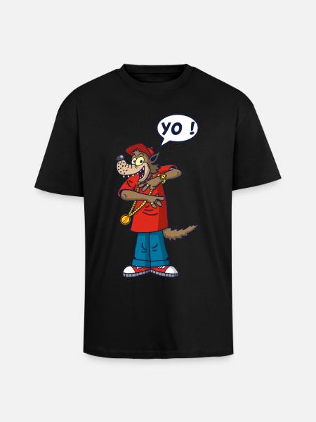 Wolf-Rapper - Oversized Heavyweight Unisex T-Shirt - Schwarz