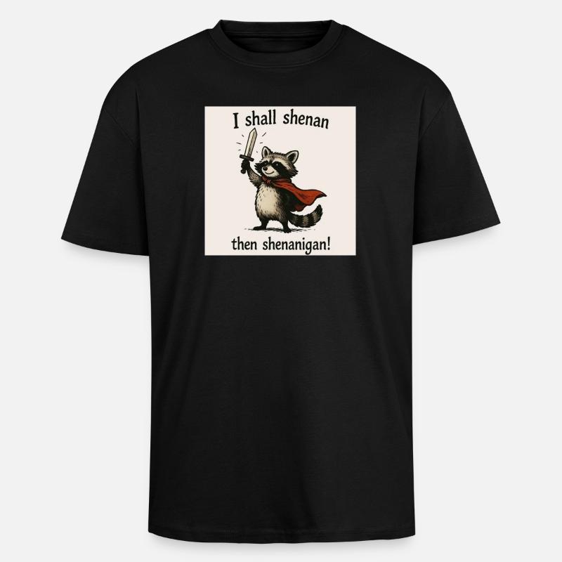 Héros raton laveur Péripée - T-shirt unisexe oversize épais - noir