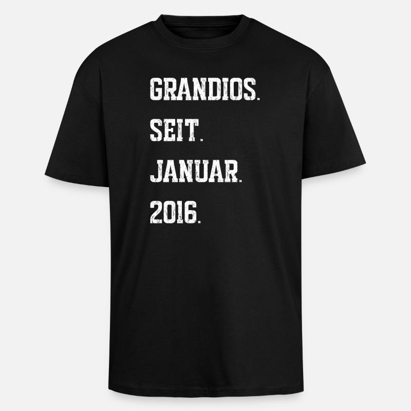 10e anniversaire janvier 2016 - T-shirt unisexe oversize épais - noir