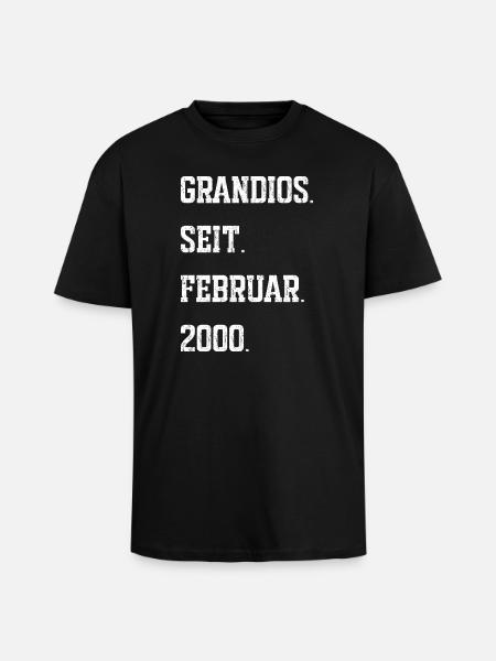 Anniversaire février 2000 - T-shirt unisexe oversize épais - noir