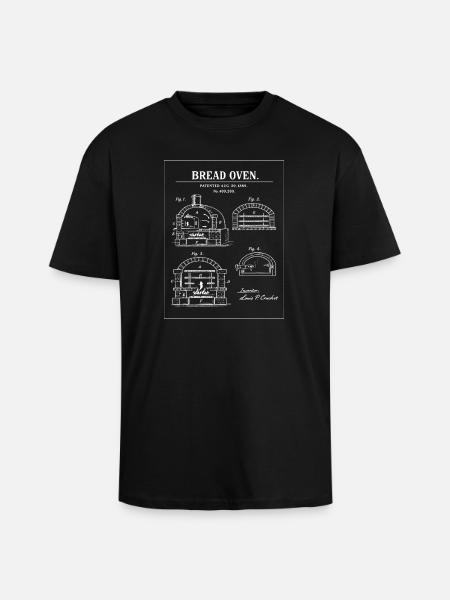 Bread Oven Blueprint Design - Unisex Oversized Heavyweight T-shirt - black