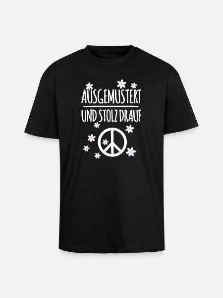 Peace Symbol Ausgemustert - Oversized Heavyweight Unisex T-Shirt - Schwarz
