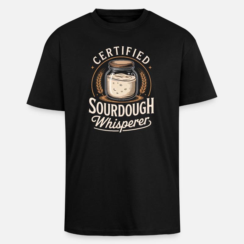 Zertifizierter Sauerteigflüsterer - Oversized Heavyweight Unisex T-Shirt - Schwarz