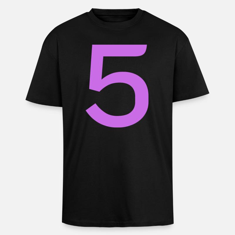 5 - Oversized Heavyweight Unisex T-Shirt - Schwarz