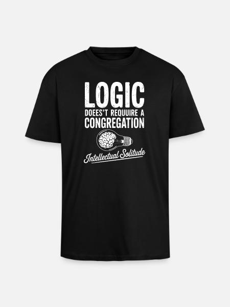 Intellectual Solitude Lightbulb - Unisex Oversized Heavyweight T-shirt - black