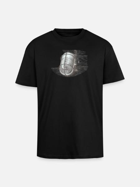 Skizzenhafte Drahtseillaterne - Oversized Heavyweight Unisex T-Shirt - Schwarz