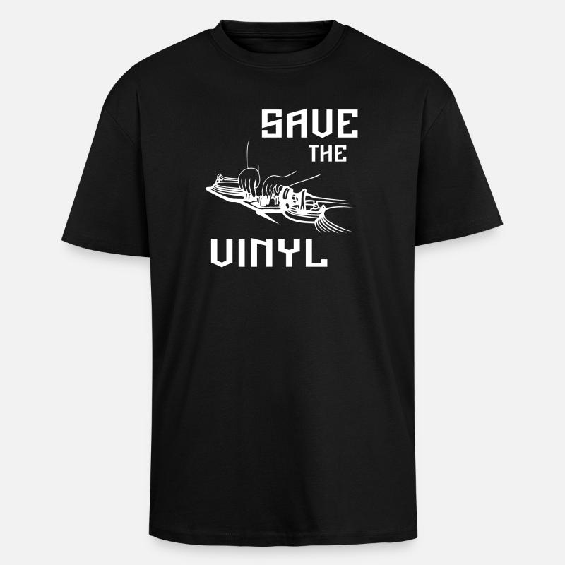 enregistrer le vinyle - T-shirt unisexe oversize épais - noir
