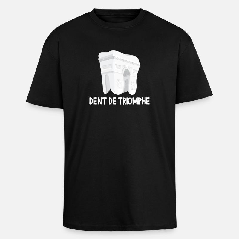 Dent De Triomphe - T-shirt unisexe oversize épais - noir
