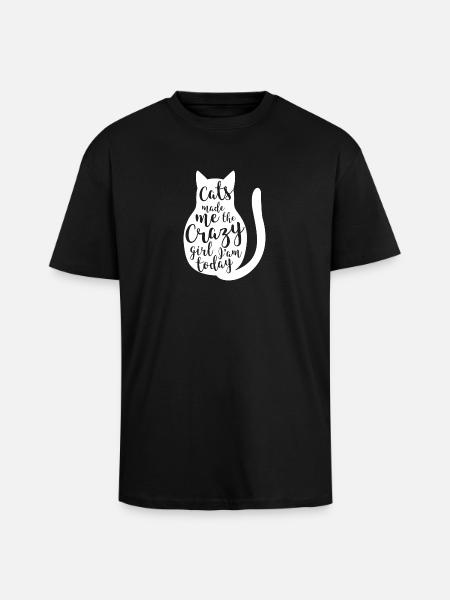 Kissat tekivät minusta lahjalemmikin - Paksu unisex oversize t-paita - musta