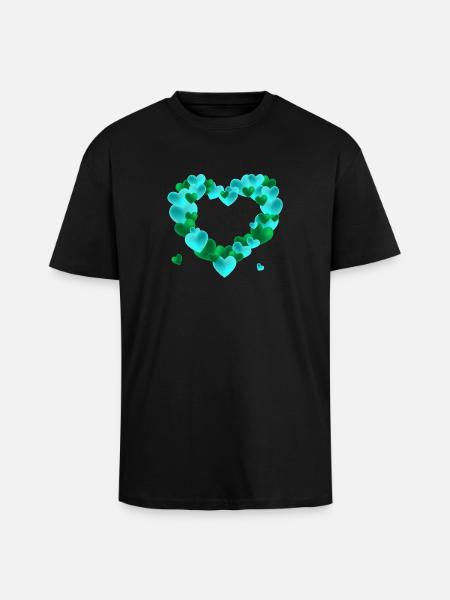 Herz aus Herzen - Oversized Heavyweight Unisex T-Shirt - Schwarz