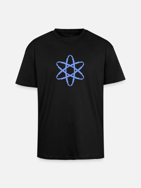 Atom symbol nuclear power - Unisex Oversized Heavyweight T-shirt - black