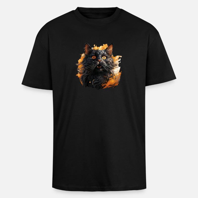 Chat - T-shirt unisexe oversize épais - noir