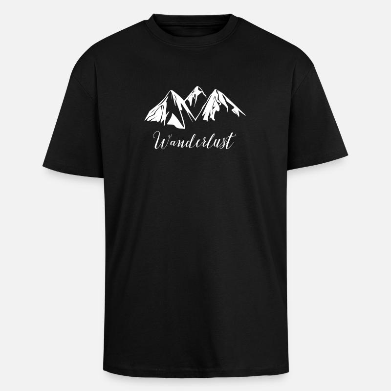Wanderlust - Unisex Oversized Heavyweight T-shirt - black