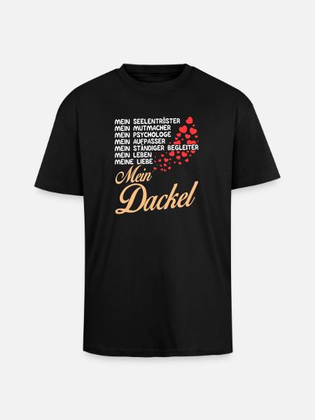 Mon teckel - Ma vie - T-shirt unisexe oversize épais - noir