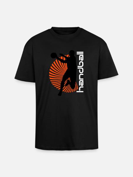 Spirale Handballer - Oversized Heavyweight Unisex T-Shirt - Schwarz