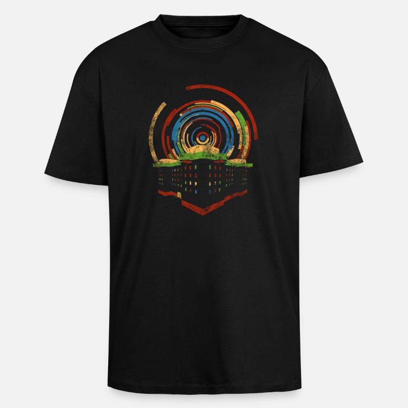 Bunker Heiligengeistfeld Hamburg - Oversized Heavyweight Unisex T-Shirt - Schwarz