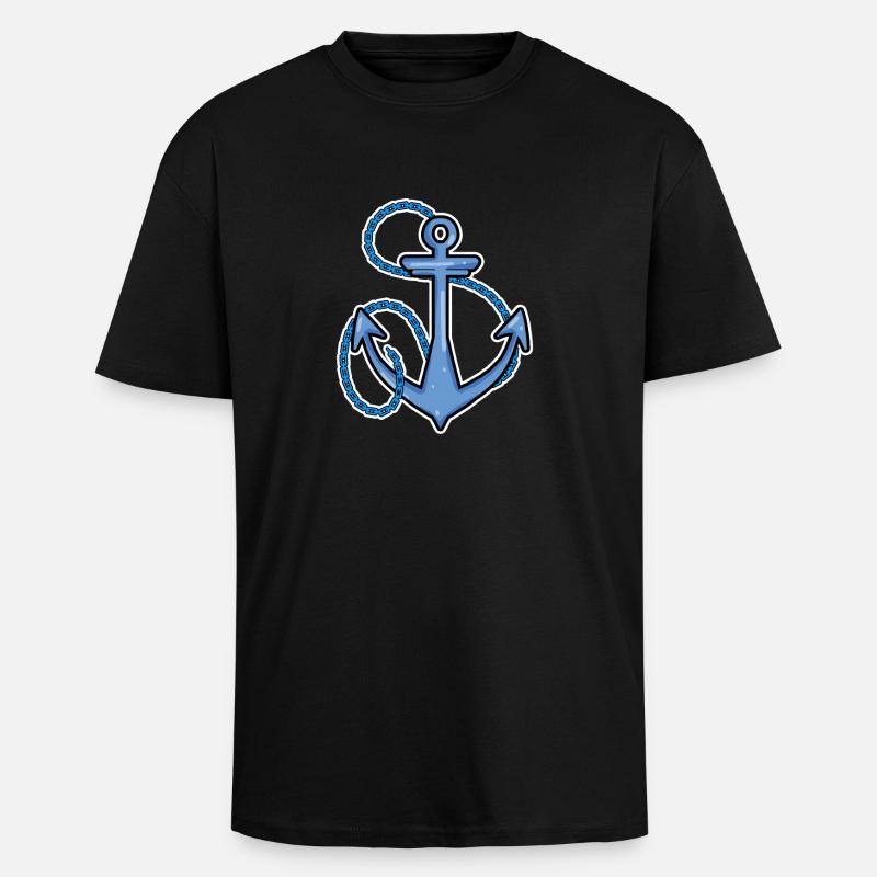 Anchor Symbol - Unisex Oversized Heavyweight T-shirt - black