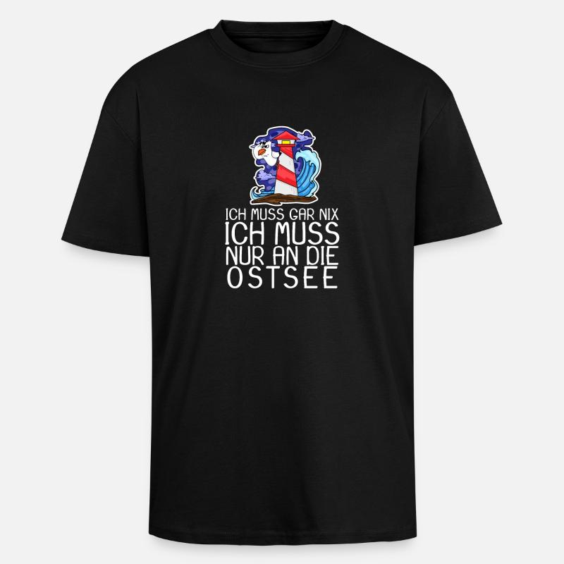 Ostsee Urlaub Geschenk - Oversized Heavyweight Unisex T-Shirt - Schwarz