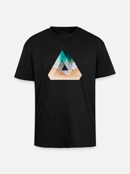 Penrose Triangle Design - Unisex Oversized Heavyweight T-shirt - black