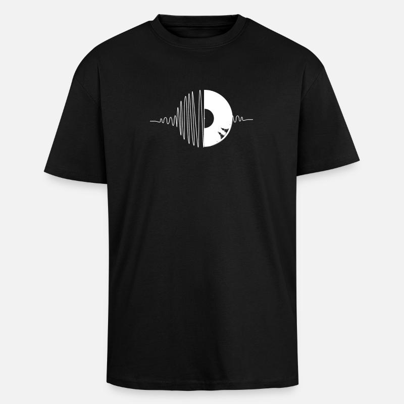 Vinyl Beat - Oversized Heavyweight Unisex T-Shirt - Schwarz