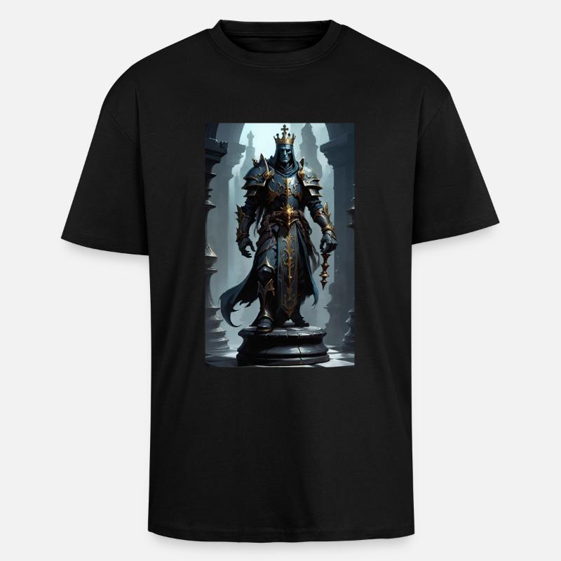 Échecs | Pièce d’échecs | Joueur d’échecs - T-shirt unisexe oversize épais - noir