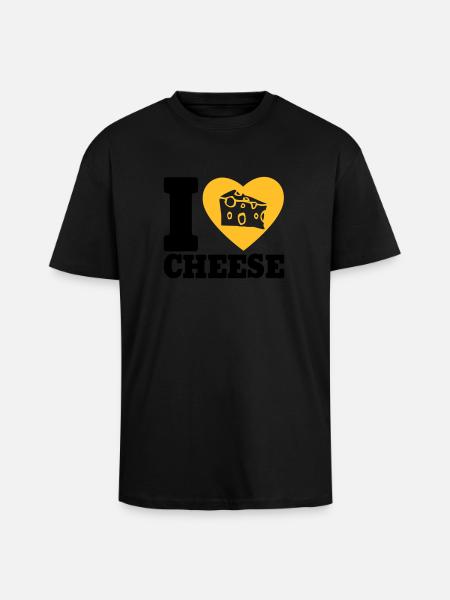 I love Cheese - T-shirt unisexe oversize épais - noir