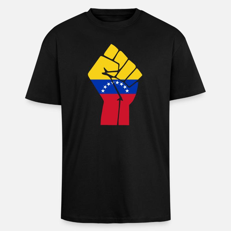 Venezuela Faustflagge - Oversized Heavyweight Unisex T-Shirt - Schwarz