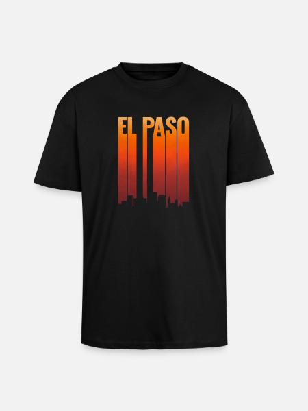El Paso Skyline Sunset - Unisex Oversized Heavyweight T-shirt - black